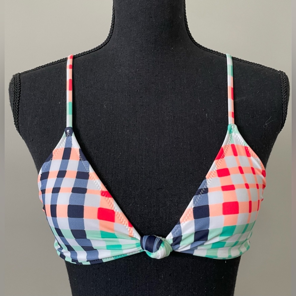 Aerie Plaid Triangle Bikini Top